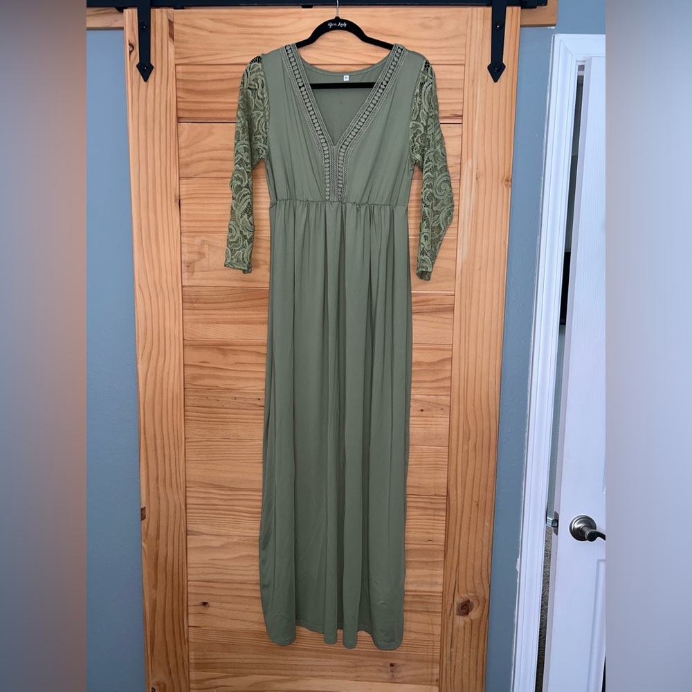 Sage Green Maternity Maxi Dress